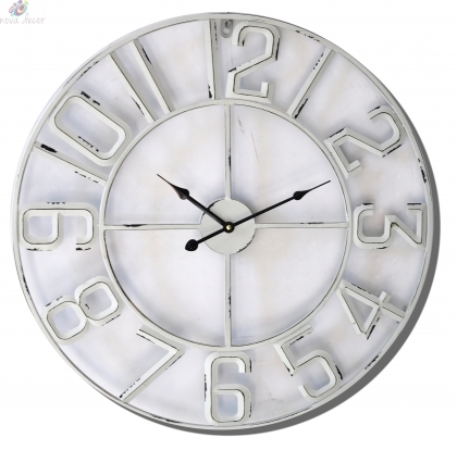 Wall clock White metal "Blanka"