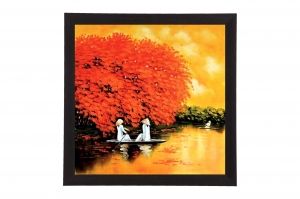 Framed Print - Canoe and love