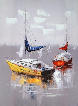 Oil painting Two boats