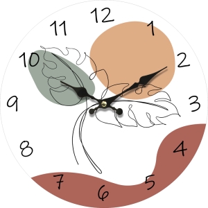 Wall clock Art leafs