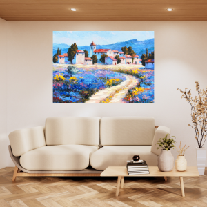 Oil painting Purple field