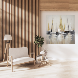 Oil painting Golden boats