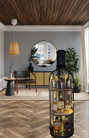 Metal Shelf Black bottle